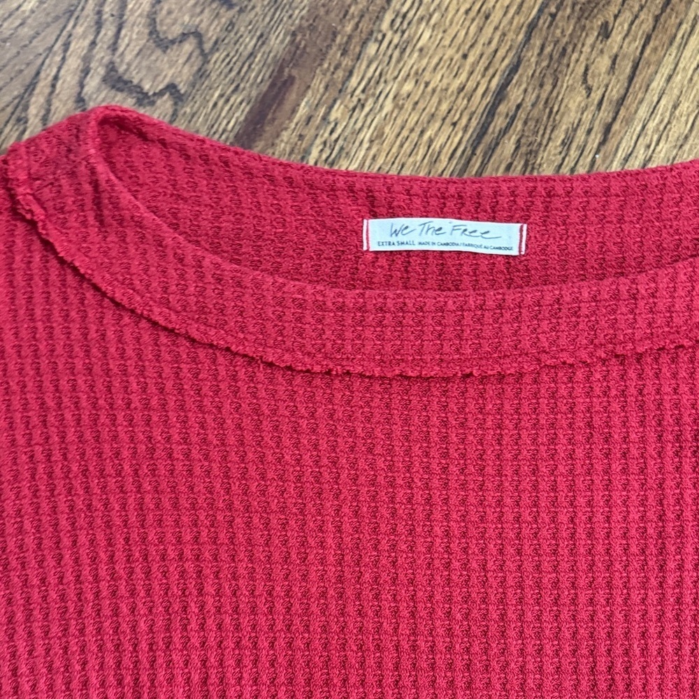 We The Free Vibrant Red Long Sleeve Sweatshirt - Picture 2 of 4